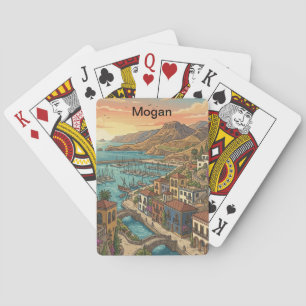 Jeu De Cartes Rétro Vintage Mogan Grande Canarie Îles Canaries