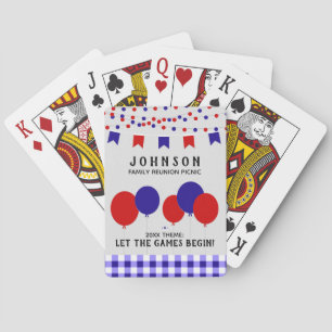 Jeu De Cartes Retrouvailles en famille de la fête d'été rouge bl