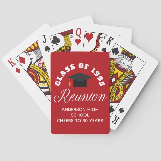 Jeu De Cartes Réunion du lycée Rouge Parti personnalisé (dos)