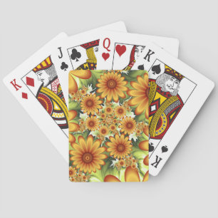 Jeu De Cartes Rêve Floral, Art Fractal Moderne Abstrait Fleur