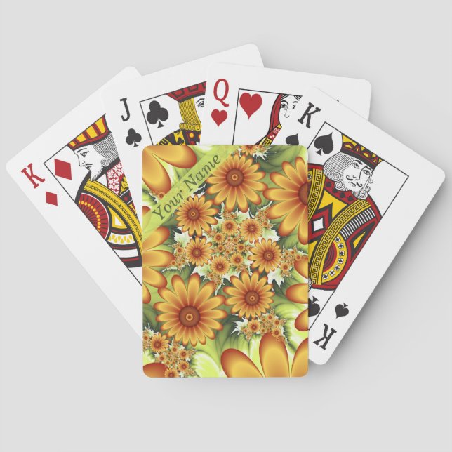 Jeu De Cartes Rêve floral, Fleur Abstraite moderne Nom fractal (dos)