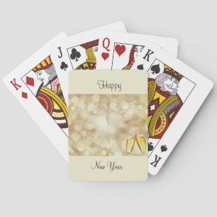 Jeu De Cartes Réveillon du Nouvel An avec lunettes de champagne