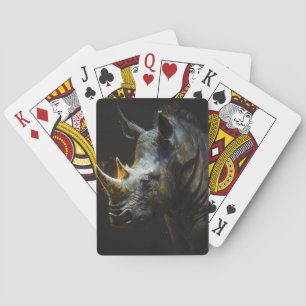Jeu De Cartes Rhinoceros Portrait Animal Nature Faune Esprit