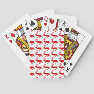 Jeu De Cartes Rindeer rouge / Silhouette caribou