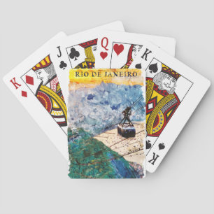 Jeu De Cartes Rio de Janeiro Brésil Art Aquarelle