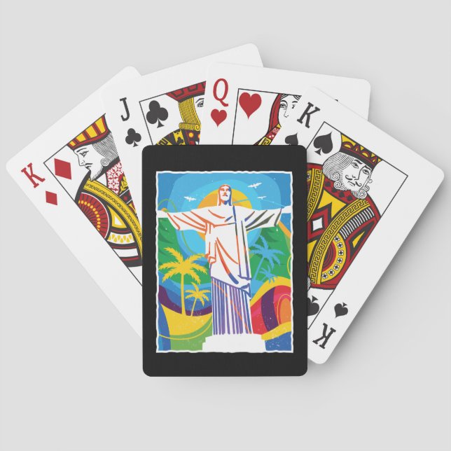 Jeu De Cartes Rio de Janeiro Cristo Redentor Brésil coloré (dos)