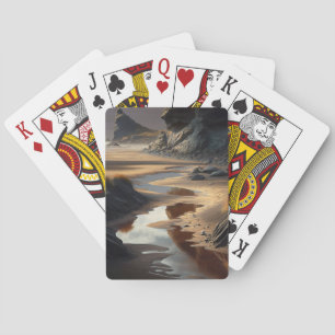 Jeu De Cartes Rivage au coucher du soleil