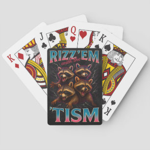 Jeu De Cartes Rizz Em avec le Tism Meme Autisme Drôle Racoon