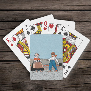 Jeu De Cartes Robe traditionnelle vintage de petite fille hollan