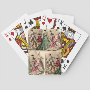 Jeu De Cartes Robe Victorienne Avec Vélo Bow Rose Jouer Carte