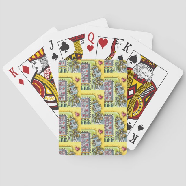 JEU DE CARTES ROBOT À LA RECHERCHE D'AMOUR, COEUR FOURNISSANT MA (dos)