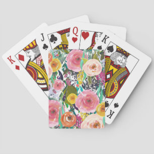 Jeu De Cartes Romantic Garden Watercolor Flowers