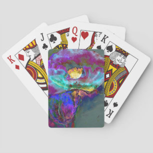 Jeu De Cartes Romantique élégant violet turquoise peinture de fl