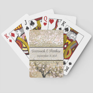 Jeu De Cartes Romantique Pink Heart Leaf Mariage