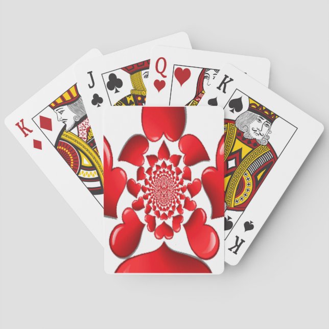 Jeu De Cartes Romantique Red Hearts Art Motif Imprimer (dos)
