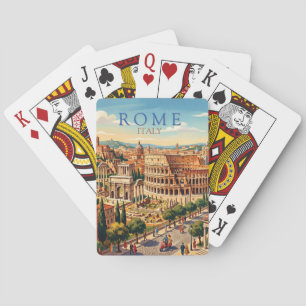 Jeu De Cartes Rome Italie Colisée Voyage Art Vintage