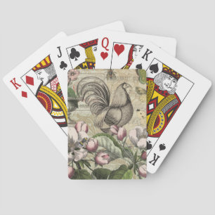 Jeu De Cartes Rooster Garden Flower Papillon Art