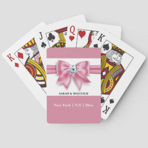 Jeu De Cartes Rose blanc arc en diamant girly favorise le nom