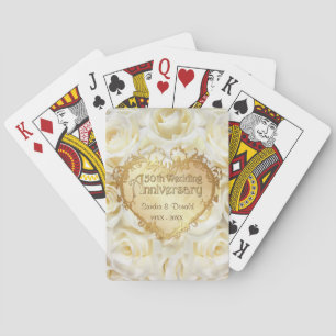 Jeu De Cartes Rose blanche 50e anniversaire de Mariage