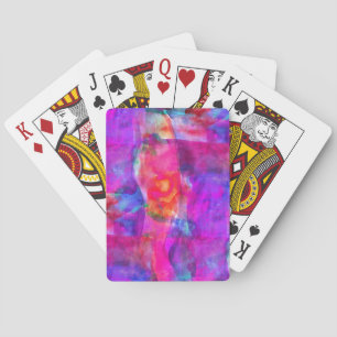 Jeu De Cartes Rose d'art, bleu, arrière - plan rouge de texture