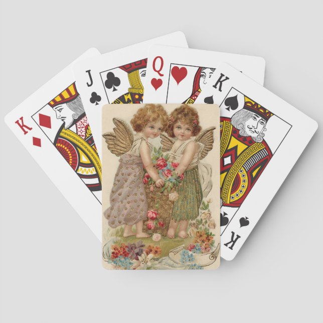 Jeu De Cartes Rose de l'ange mignon Cherub Oubliez-Moi-Pas (dos)