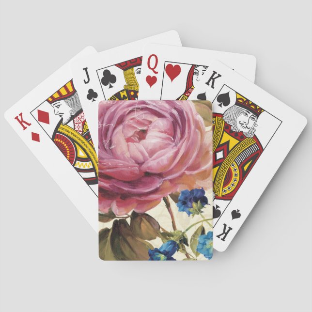 Jeu De Cartes Rose de rose en pleine floraison (dos)