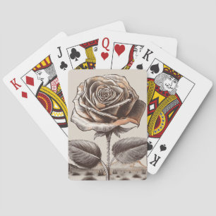 Jeu De Cartes Rose du désert, fleur botanique vintage