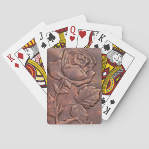 Jeu De Cartes rose en cuir vintage