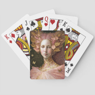 Jeu De Cartes Rose Gold Fairy Fae Femme Imaginaire Art
