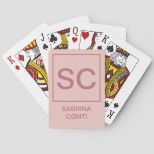 Jeu De Cartes Rose or couleur professionnelle simple nom monogra
