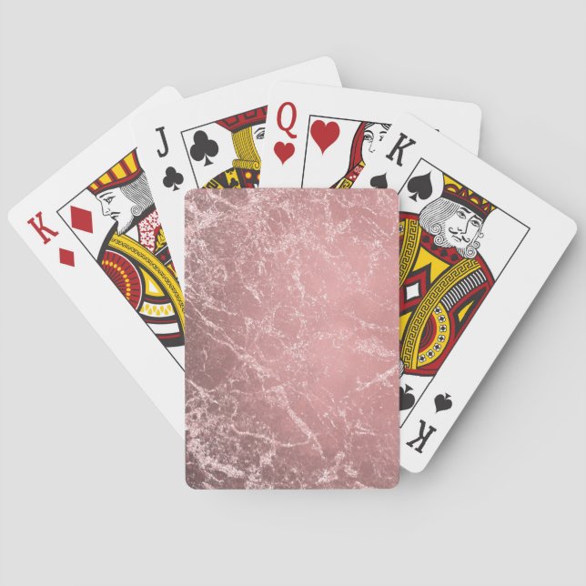 Jeu De Cartes Rose Or rose moderne tendance glam marbre chic (dos)