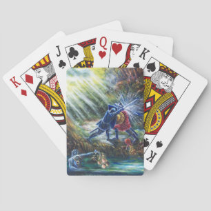 Jeu De Cartes ROSE OUBLIÉ combattant les chevaliers, l'argent et