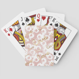 Jeu De Cartes Rose Pâle Or Blanc XOXO Amour