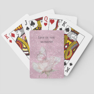 Jeu De Cartes Rose papillon scintillant rose tendre