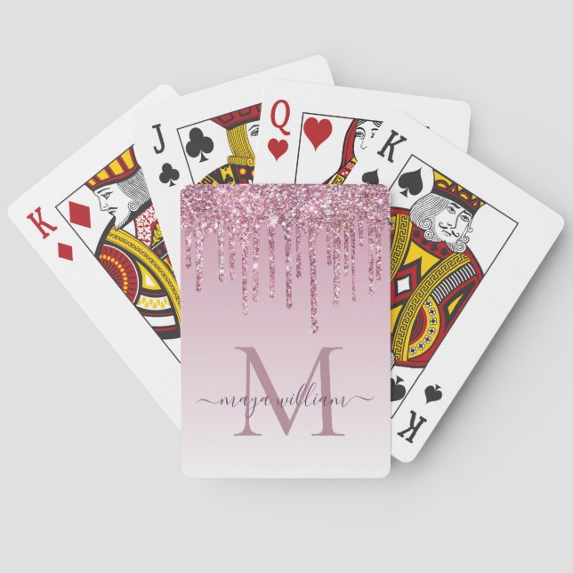Jeu De Cartes Rose Parties scintillant Drivers Personnalisé Mono (dos)
