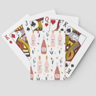 Jeu De Cartes Rose Toute la journée Les amateurs de vin sur blan
