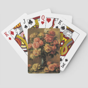 Jeu De Cartes Roses dans un vase par Pierre Renoir, Vintage Fine