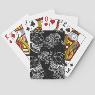 Jeu De Cartes Roses des crânes et des calques   Gothique Glam Fu