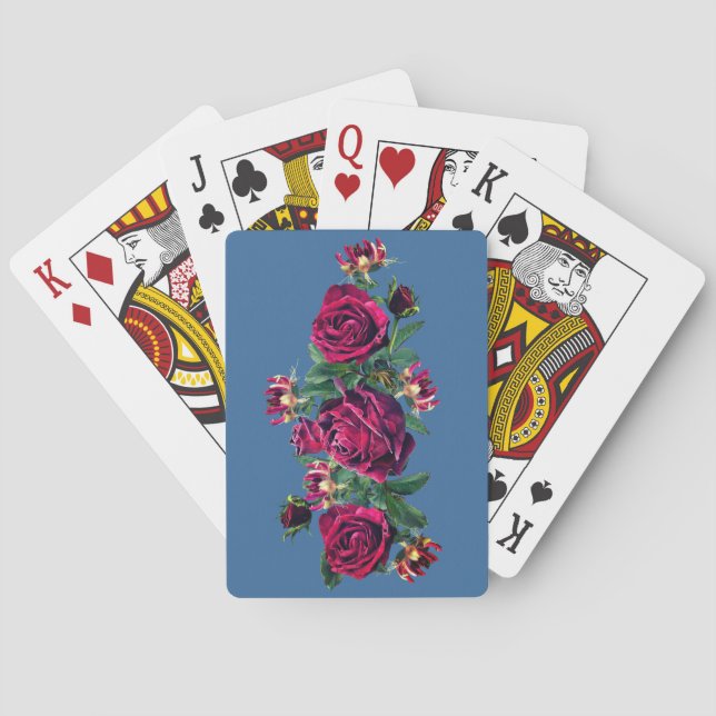 Jeu De Cartes Roses Jouer des cartes Fleurs Roses - Votre couleu (dos)