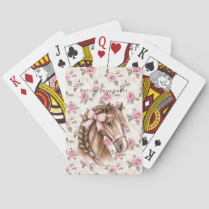 Jeu De Cartes Roses roses florales joli cheval rose ruban