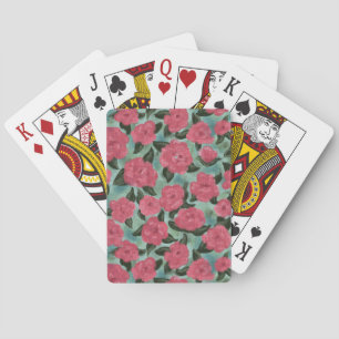 Jeu De Cartes Roses roses vintages et Aqua Belle