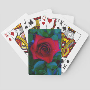 Jeu De Cartes Roses rouges aux tons bleus