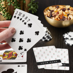Jeu De Cartes Roses Rouges, Motif De Roses, Votre Nom
