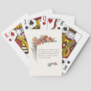 Jeu De Cartes Roses rouges vintages épousant la plate-forme de