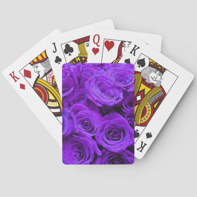 Jeu De Cartes roses violet romantique, joli bouquet de rose (dos)