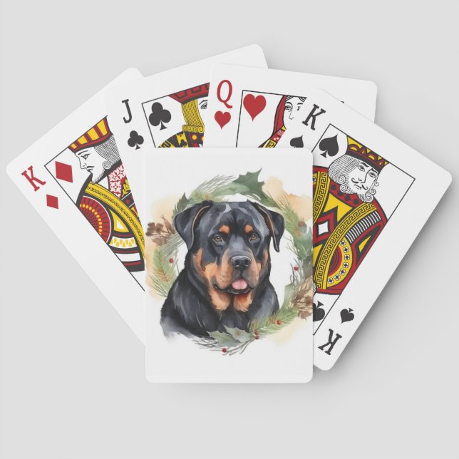 Jeu De Cartes Rottweiler Christmas Wreath Festive Pup (dos)
