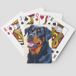 Jeu De Cartes Rottweiler   Peinture d'animaux de compagnie Chien