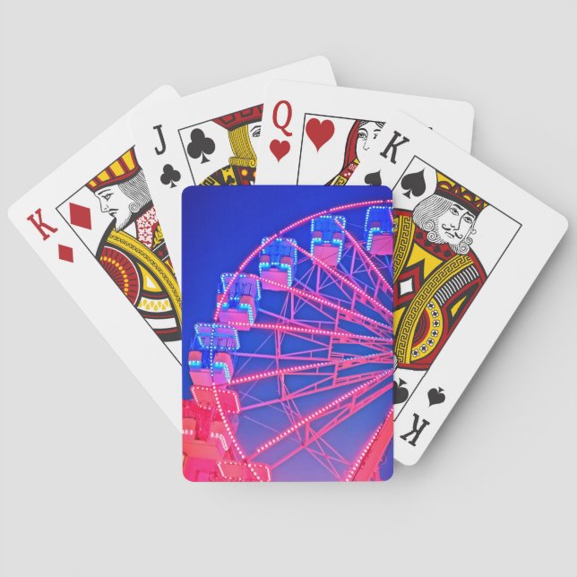 Jeu De Cartes Roue Ferris bleue et rouge (dos)