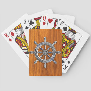 Jeu De Cartes Roue nautique en argent sur l'impression du platea