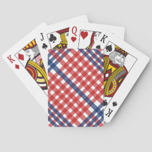 Jeu De Cartes Rouge blanc et bleu En vichy plaid